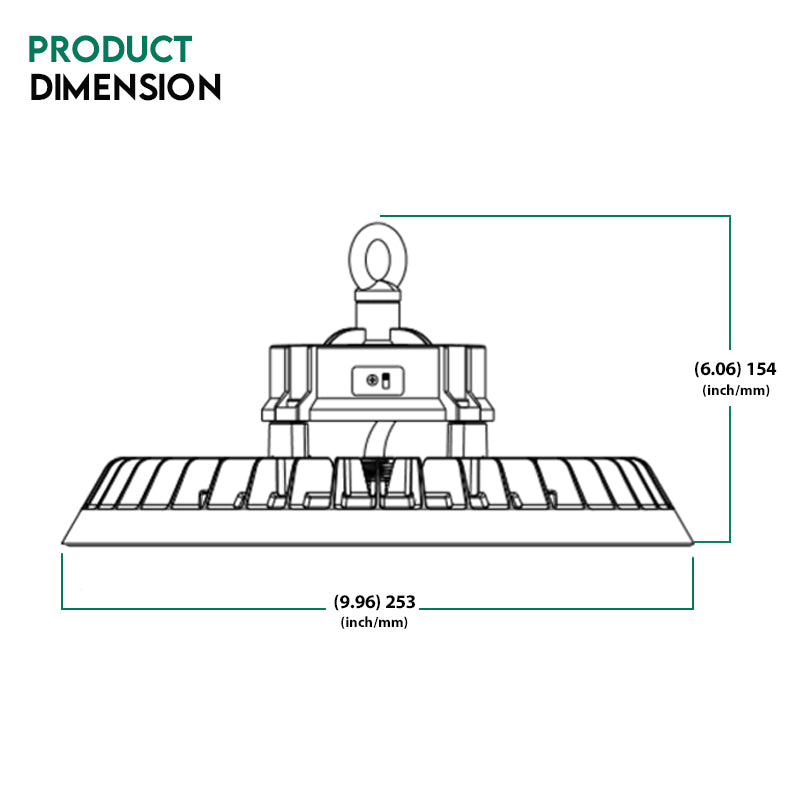 100W Dimmable Tunable LED UFO High Bay Light for Warehouses - 4000K-5700K CCT Changeable