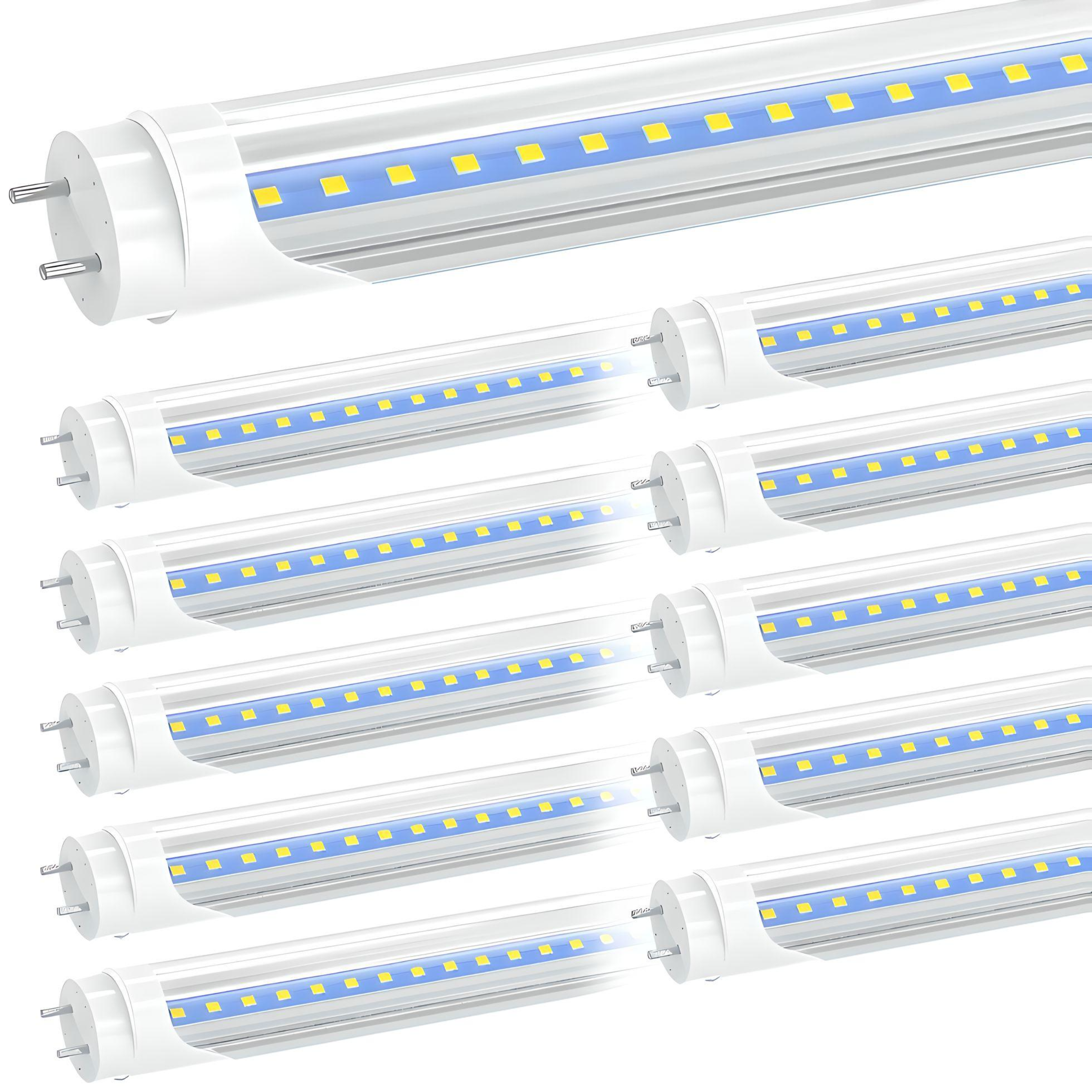 4ft T8 LED Tube Light, High Output Linkable, Plug and Play, 18W, 2340LM, 4000K Clear/Frosted, Damp Location, for Garage, Workshop, Basemen - Eco LED Lightings 