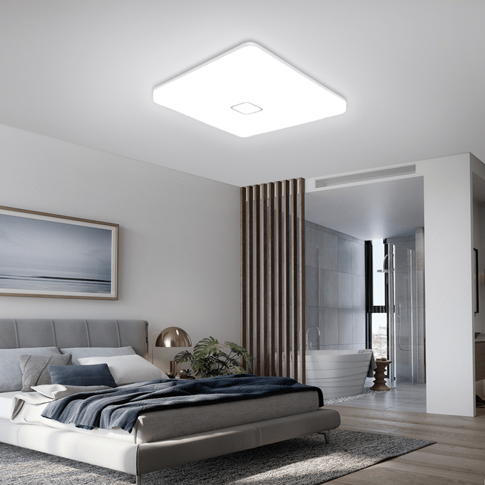 Versatile and Efficient 12.5 Inch Square LED Flush Mount Ceiling Lights - 24W, 2050LM, 5000K, and AC100-277V for Modern and Bright Lighting Solutions - Eco LED Lightings 